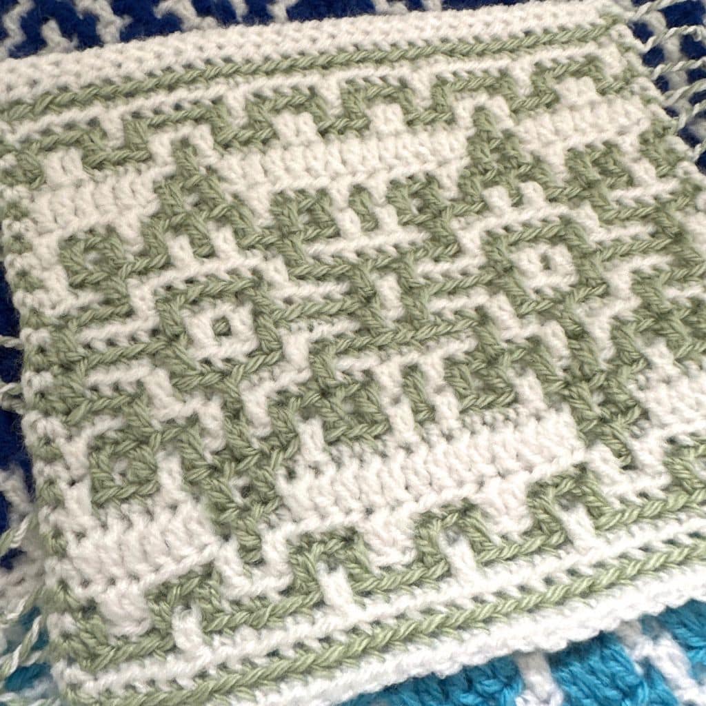 Háčkovaná mozaika vzor